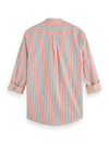 Dobby Stripe Roll Up Sleeves | Coral Stripe