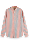 Dobby Stripe Roll Up Sleeves | Coral Stripe