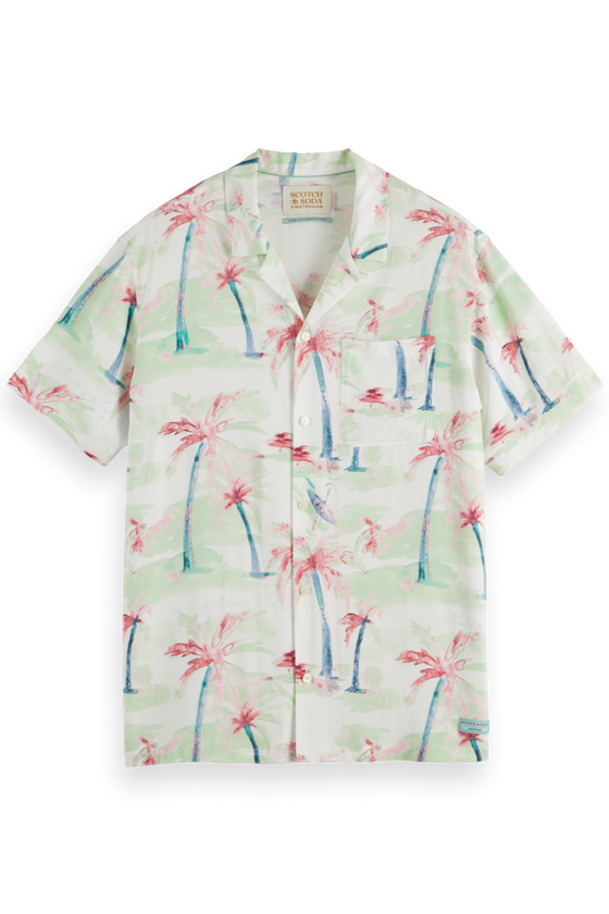 Allover printed viscose SS | Palmtree Hawaii