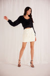 Ezra A-Line Mini Skirt | Cream