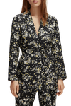 Printed Drapey Blazer | Dandelion Black