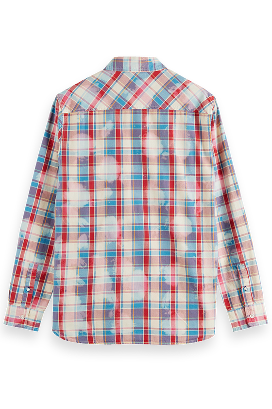 Denim Washed Checked Workwear | Amp Red Check