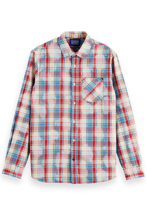 Denim Washed Checked Workwear | Amp Red Check